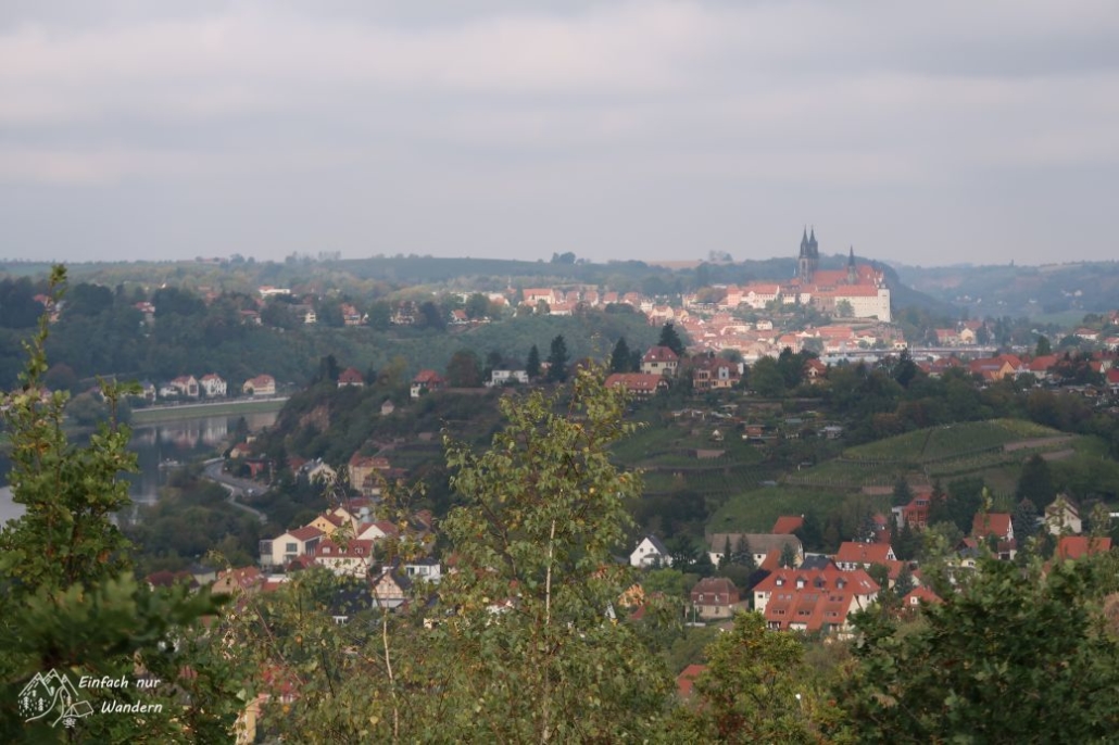 Blick über das Elbtal nach Meißen un der Albrechtsburg